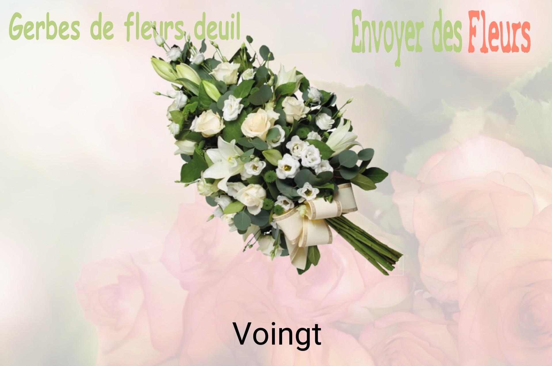 Gerbe de fleurs de deuil livrée à Voingt